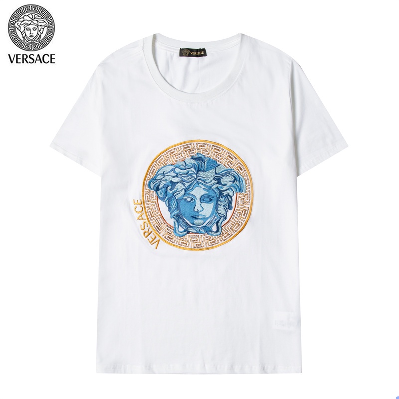Ve-rsa88-áo Thun cotton Medusa portrait Xanh Lam Tay Ngắn Phong Cách Đường Phố Thời Trang Cao Cấp Mới Nhất Cho Nam Và Nữ Tkydcujhn