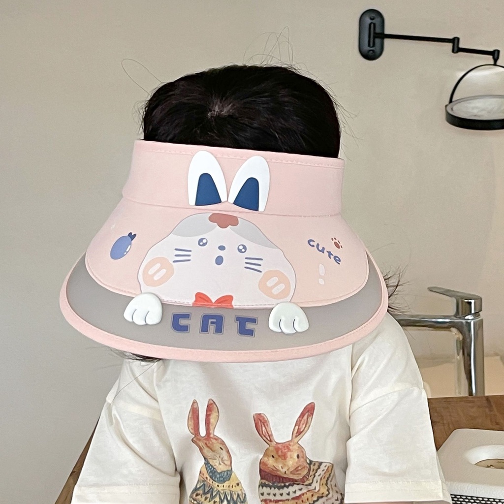 Mũ Lưỡi Trai Hở Chóp Chống Tia UV Họa Tiết Hoạt Hình Dễ Thương Cho Bé