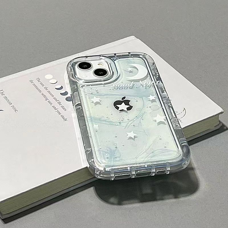 ✅Ốp Điện Thoại Thời Trang Cho Iphone111314Ốp Điện Thoại Cao Su Mềm Nhuộm Xanh Chống Sốc Cho Apple Pro12 max 6N1Z