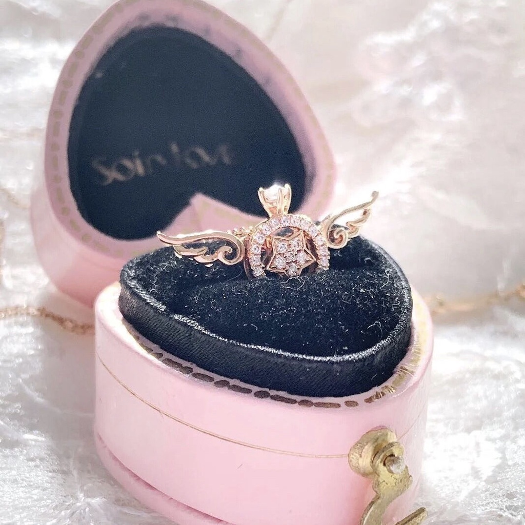 Ullo Dây Chuyền Mạ Bạc 925 Mặt Hình Cánh Thiên Thần Phong Cách mori sakura Sang Trọng Cho Nữ