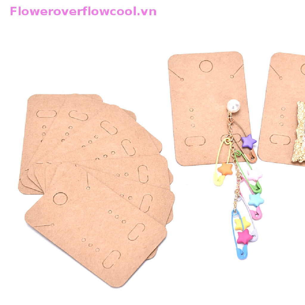 Set 100 Thẻ Giấy Kraft Trưng Bày Vòng cổ / Bông Tai