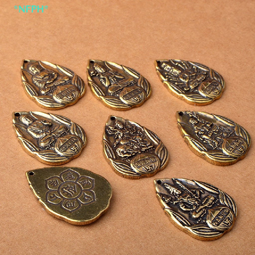 1 Móc Khóa Mặt Nhỏ Bằng Đồng Thau Trơn Hình Thánh patron Trung Hoa Sáng Tạo Mới