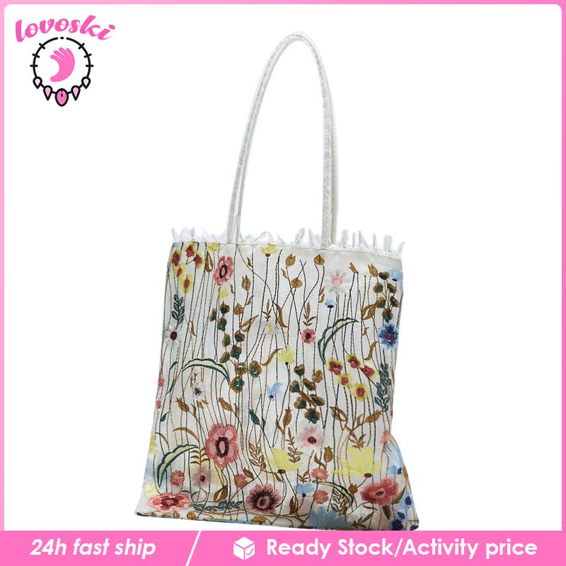 Túi Tote Thêu Họa Tiết Thời Trang Dùng Khi Đi Mua Sắm / Du Lịch