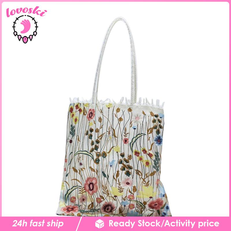 Túi Tote Thêu Họa Tiết Thời Trang Dùng Khi Đi Mua Sắm / Du Lịch
