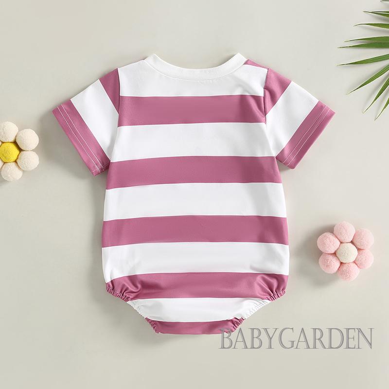 Áo Liền Quần Ngắn Tay In Chữ Thời Trang Mùa Hè Cho Bé 0-18 Tháng Tuổi