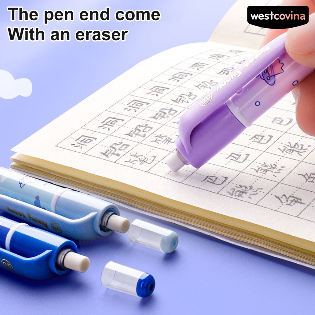 [COD]♪1 Bộ Bút Chì Cơ Tự Động Không Mài Ngòi 0.5mm In Hình Thỏ Dễ Thương