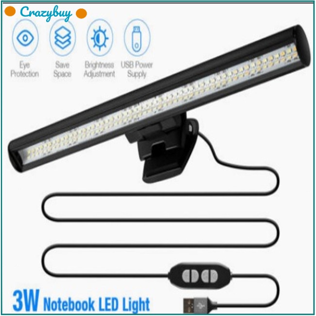 Cr Đèn Led Kẹp Màn Hình Máy Tính 10 Cấp Độ Sáng 3 Màu Dành Cho Quán Bar / Nhà Cửa / Văn Phòng