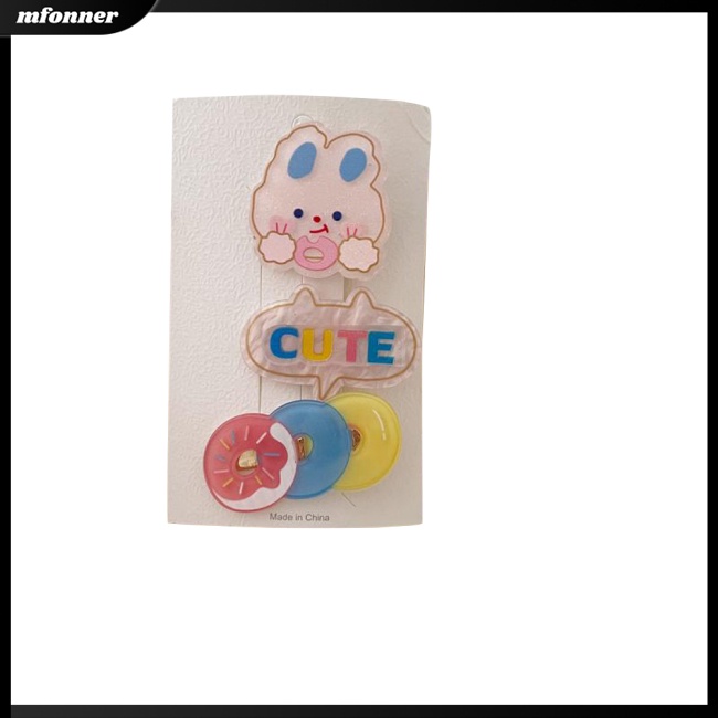 Set 3 Kẹp Tóc Nhựa Hoạt Hình Xinh Xắn Cho Bé Gái