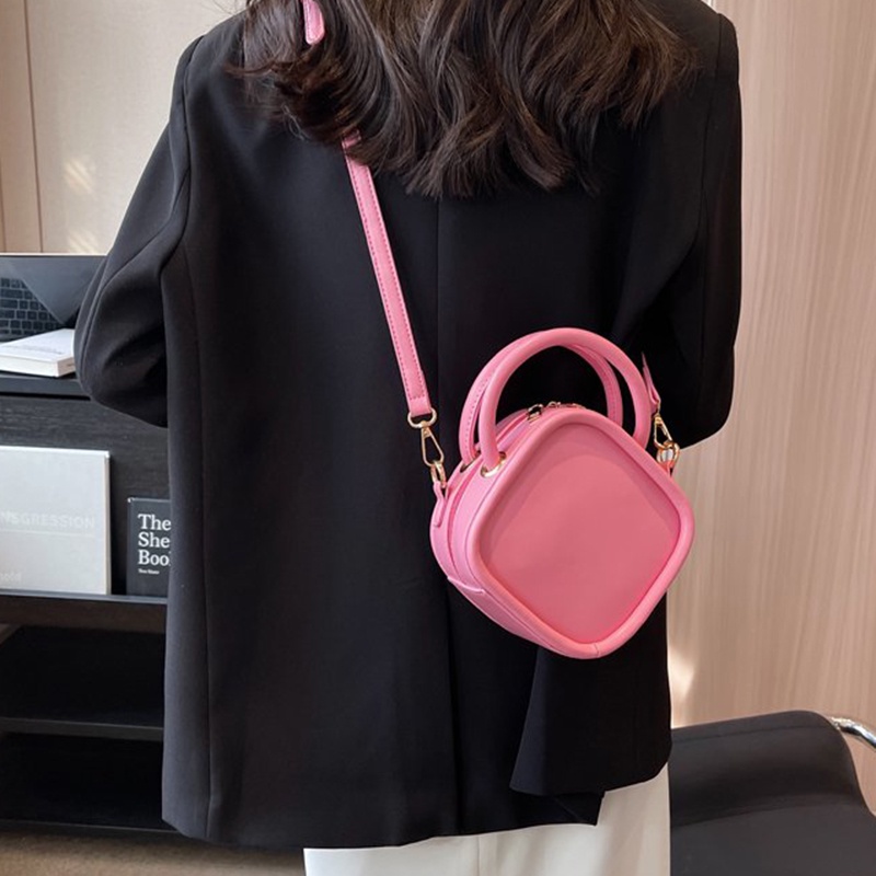 Túi Đeo Vai Hình Vuông Cỡ Nhỏ Màu Kẹo Ngọt Đơn Giản Thời Trang Cho Nữ