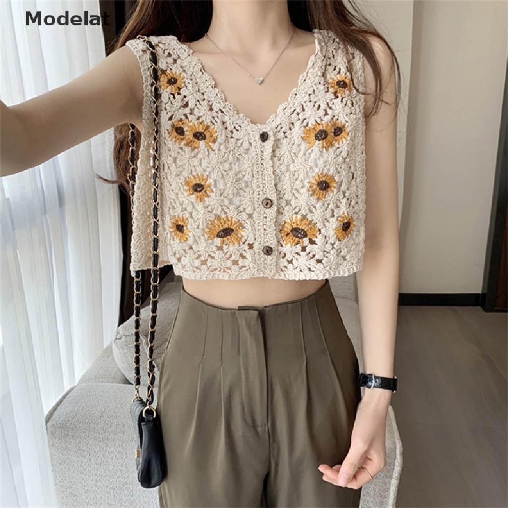 Áo dệt kim thêu GJCUTE MFC họa tiết phong cách dân tộc retro dành cho nữ