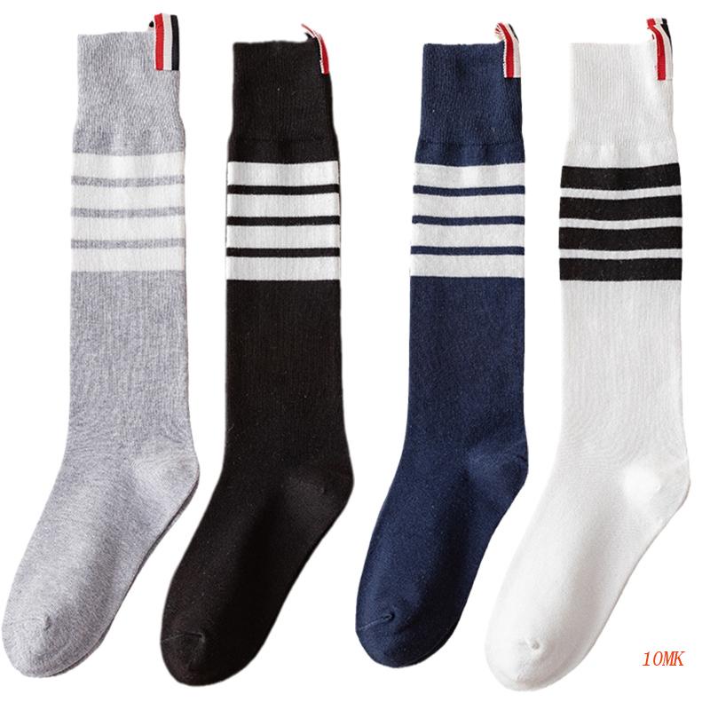 Tất Cổ Cao In Họa Tiết Kẻ Sọc Phong Cách Đại Học Cho Nữ