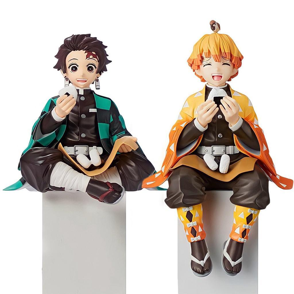Mô hình Kimetsu No Yaiba dáng ngồi ăn, figure demon slayer decor trang trí PC làm quà, anime thanh gươm diệt quỷ NO BOX
