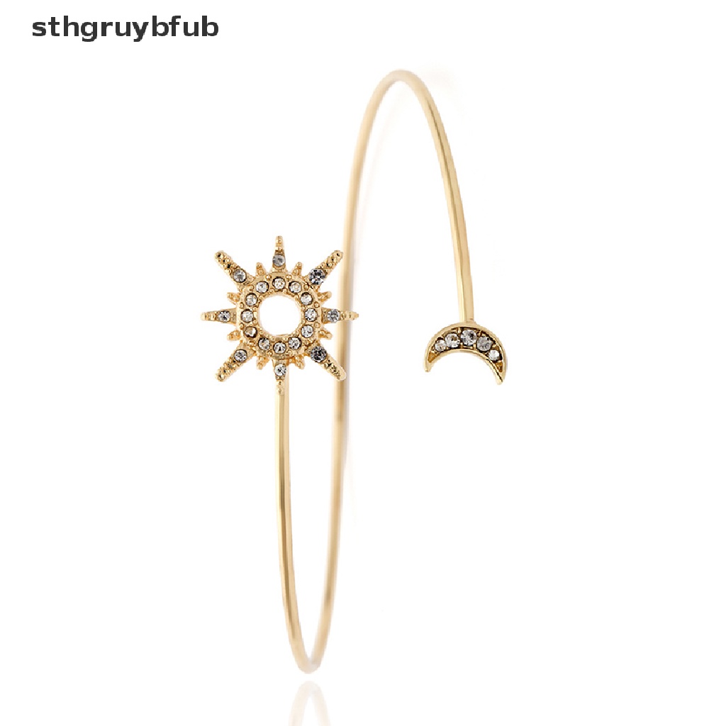 Vòng Đeo Bắp Tay Đính Đá Zircon Hình Ngôi Sao Mặt Trăng Đơn Giản