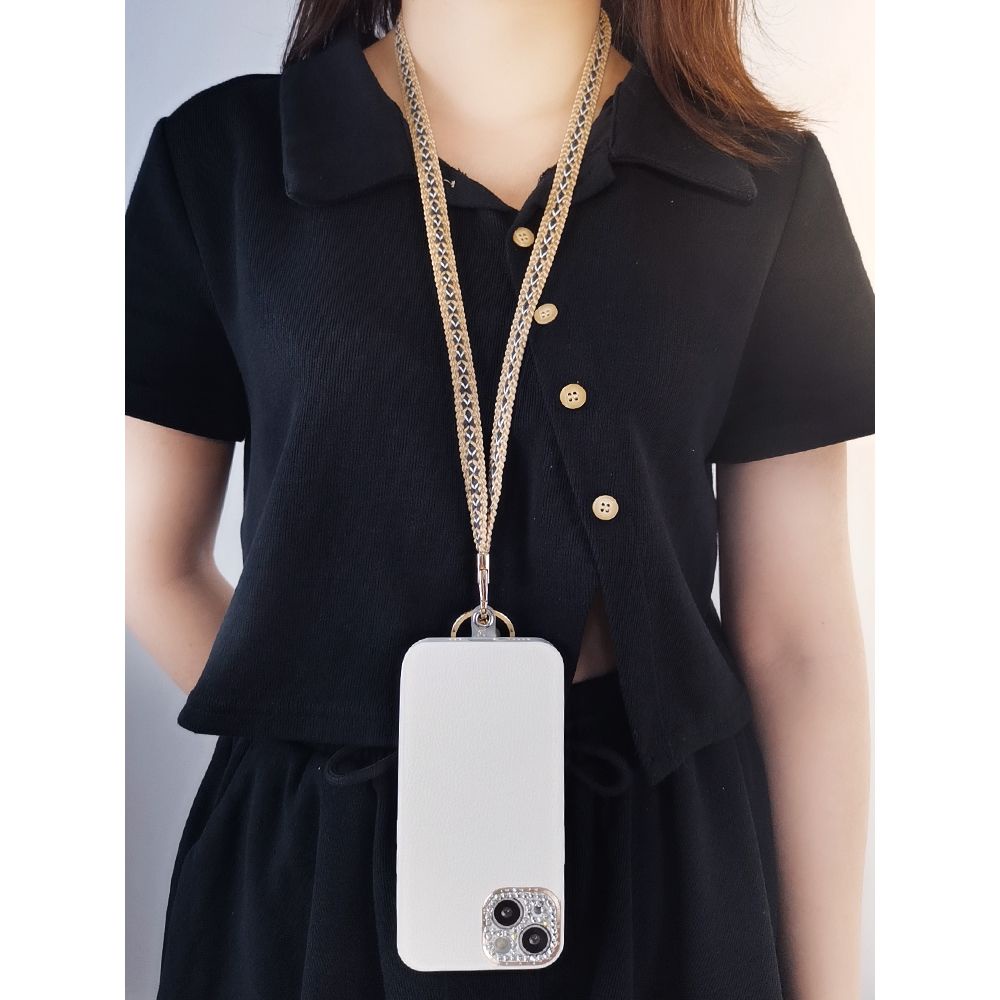 Mobile Dây Đeo Điện Thoại Dạng Treo Dài Đính Hạt Ngọc Trai Không Dệt Tay Phong Cách Thời Trang Dành Cho Nữ