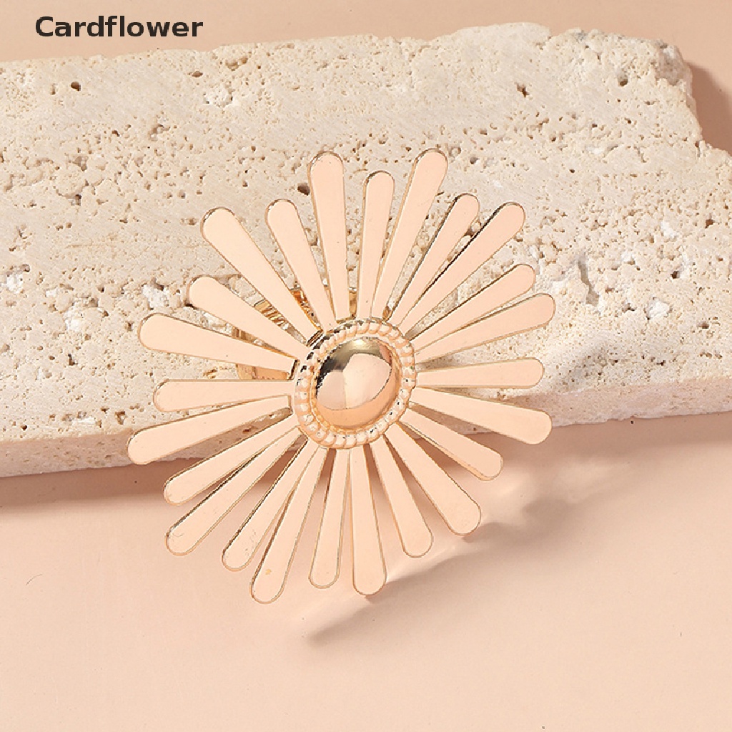 &lt; Cardflower &gt; Nhẫn Hình Hoa Hướng Dương Bằng Kim Loại Lớn Có Thể Điều Chỉnh Phong Cách Bohemian Làm Quà Tặng Ngày Lễ Cho Nữ