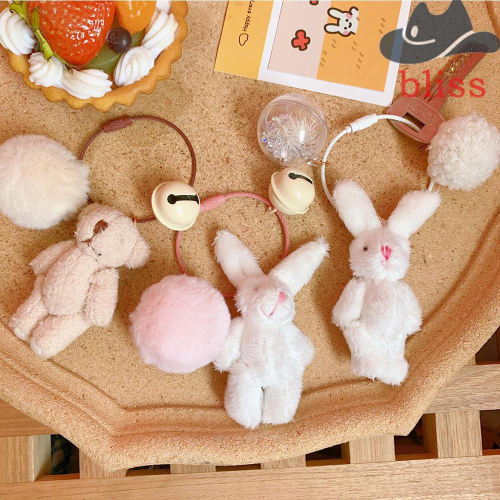 Móc Khóa Hình Thỏ Nhồi Bông Dễ Thương Cho Bé Gái