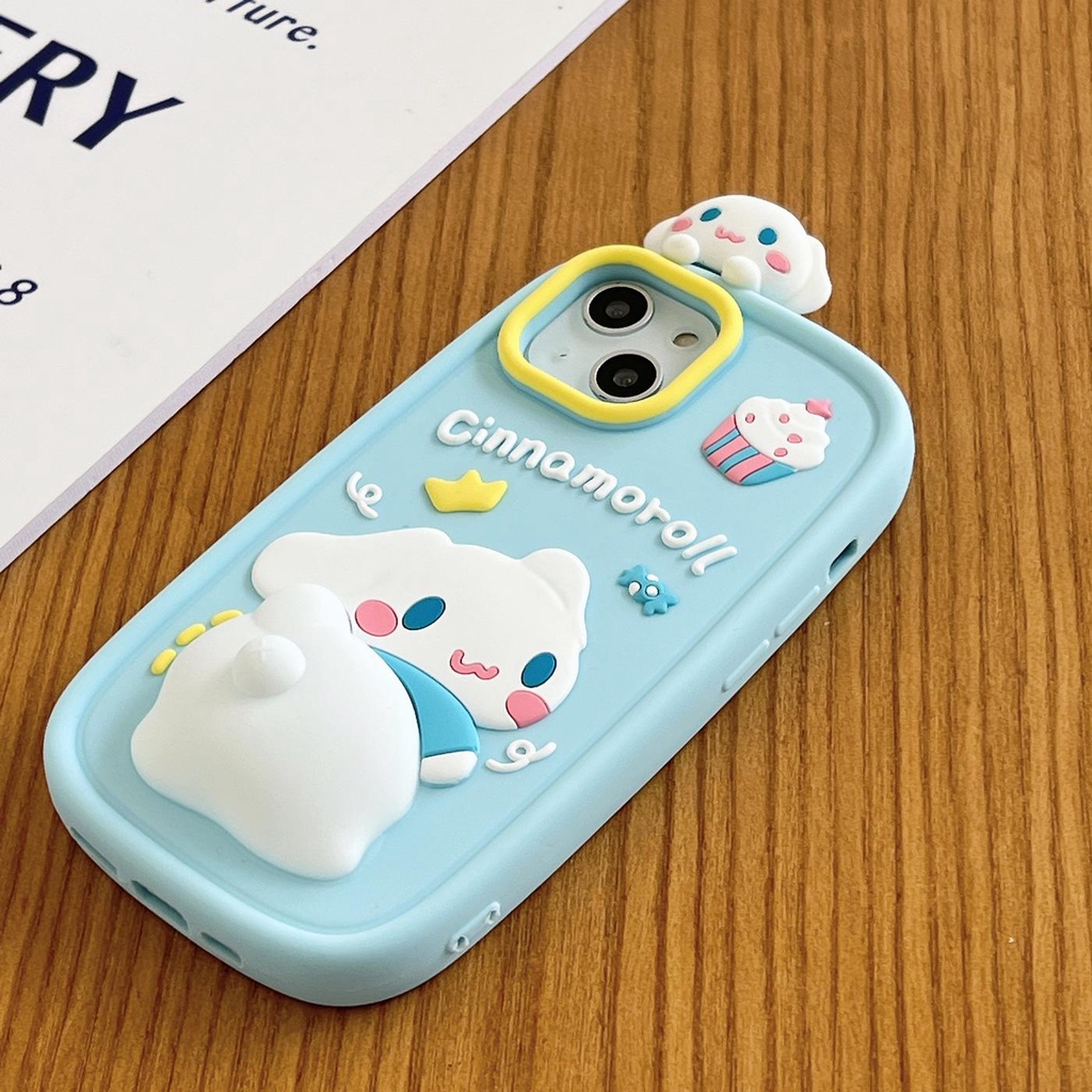 Ốp Điện Thoại TPU Silicon Mềm Hình Cún Sanrio 3D Dễ Thương Bảo Vệ Camera Cho iphone 14 13 12 11 Pro MAX 14 Plus