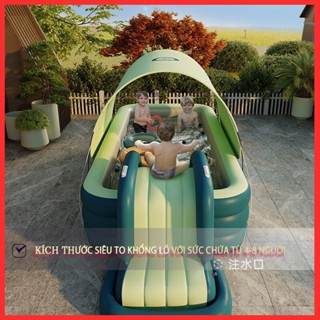 hồ bơi-bể bơi có mái che- cầu trượt phao- kèm bơm - nhà bóng phao cho bé