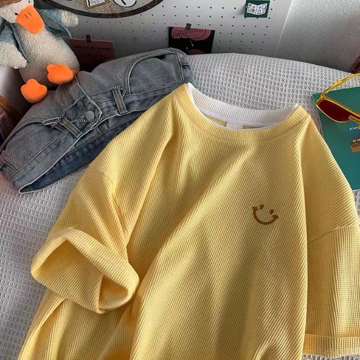 Áo thun SUXI tay ngắn dáng rộng thiết kế đơn giản trẻ trung thể thao cho nữ