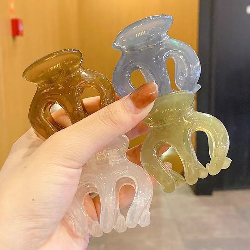 Kẹp Tóc Cỡ Lớn Bằng Acrylic Màu Xanh Lá Thời Trang Mùa Hè Cho Nữ