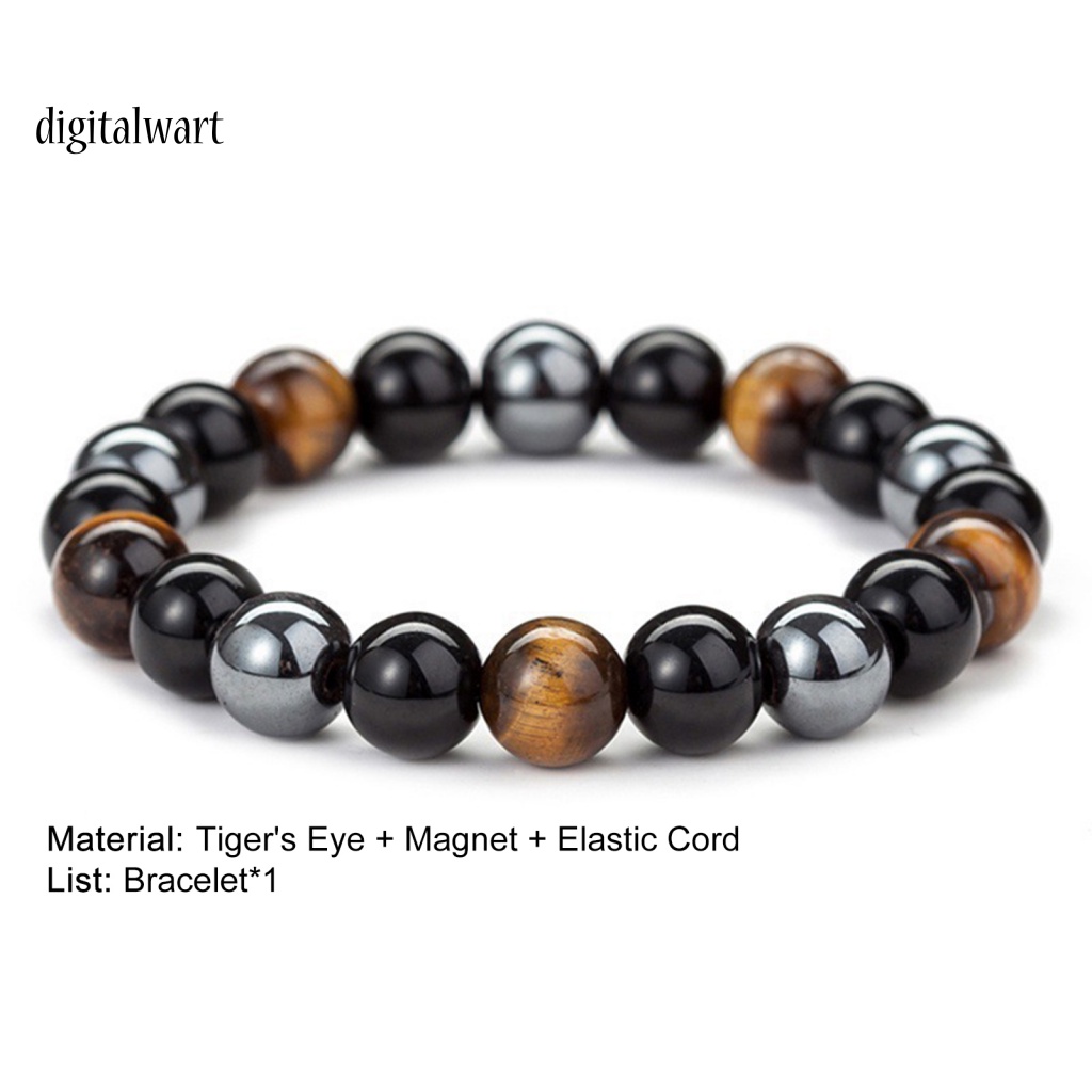 Kỹ Thuật Số| Vòng Tay Chuỗi Hạt Đá Mắt Hổ Màu Đen Unisex