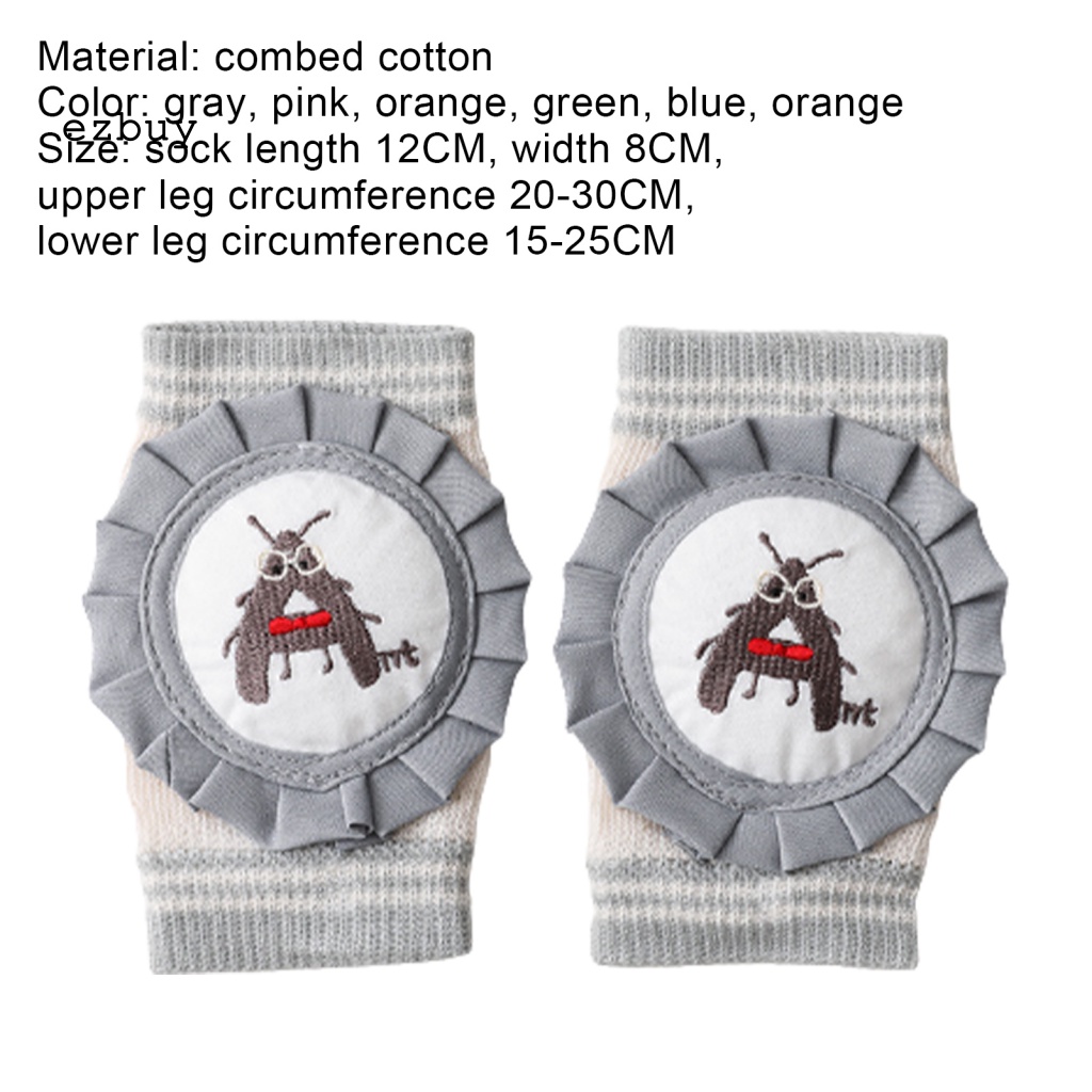 1 Cặp Đệm Bảo Vệ Đầu Gối Chống Ngã Thoáng Khí In Họa Tiết Hoạt Hình Cho Bé Sơ Sinh