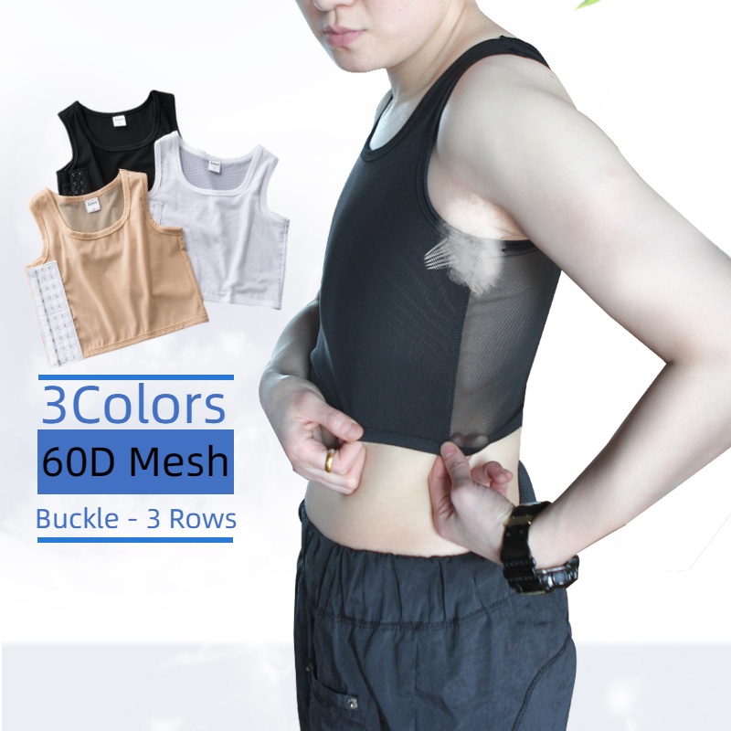 Áo Ngực Thể Thao Thoáng Khí Có Khóa Cài Lesbian Trans FTM Tomboy