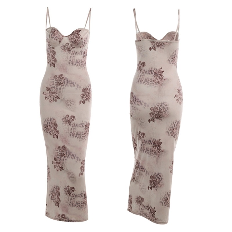 Đầm Dây Nữ Cộc Tay Cổ Chữ V Lưng Trần Quyến Rũ