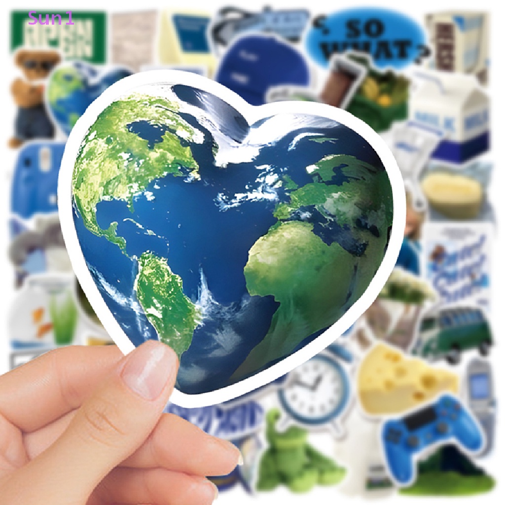 Túi 50 Miếng Dán Chống Nước Sun1 > 50 Cái Trang Trí Laptop / Xe Hơi / Điện Thoại / Va Li Phong Cách Kawaii