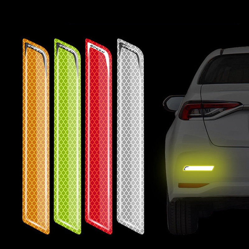 Bộ 2 Miếng Dán Phản Quang Cảnh Báo An Toàn Chống Trầy Xước Chất Lượng Cao Cho Xe Hơi