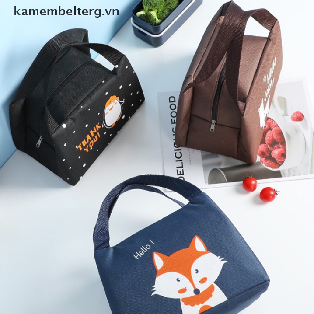 Túi Đựng Hộp Cơm Trưa Giữ Nhiệt Họa Tiết Hoạt Hình Dễ Thương Cho Bé Gái / Trẻ Em