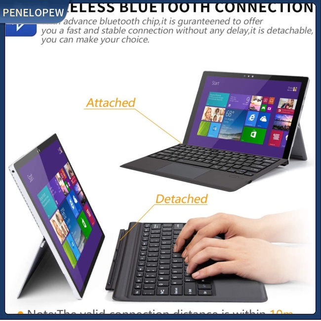 Bàn Phím Bluetooth Không Dây Ft-1089d Có Đèn Nền Cảm Ứng Cho Microsoft Surface Pro 3 4 5 6 7