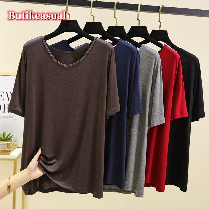 Áo Thun cotton Cổ Tròn Tay Ngắn Dáng Rộng Thời Trang Mùa Hè 2023 Cho Nữ