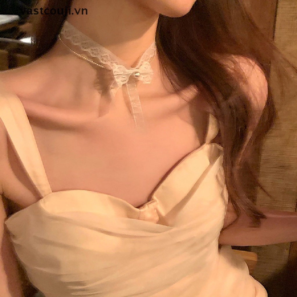 Vòng Cổ Choker Hai Lớp Thắt Nơ Hoa Quyến Rũ Cho Nữ