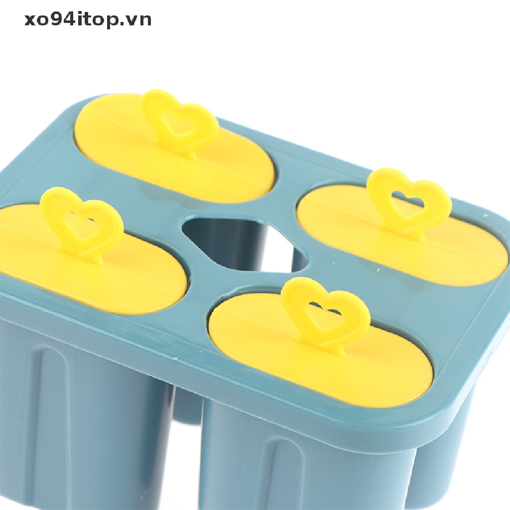Khuôn Nhựa Làm Kem Que 4 Ngăn Tiện Lợi
