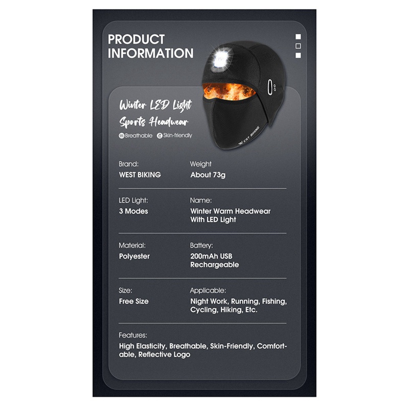 1 Mũ Beanie Dệt Kim Tích Hợp Đèn LED Sạc USB Năng Lượng Cao Thời Trang Mùa Đông Cho Nam Và Nữ