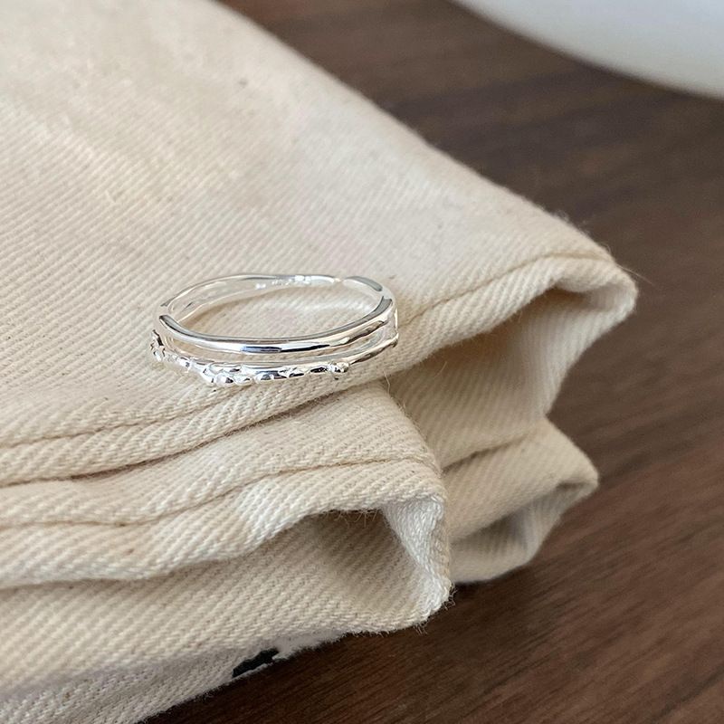 Nhẫn Bạc 925 Mỏng Bằng Bạc sterling Thiết Kế niche Phong Cách Tối Giản Thời Trang Mới 2023 Dành Cho Bạn Nữ