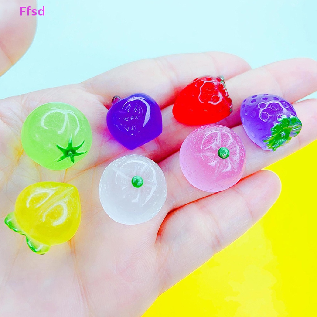 {Ffsd} Set 5 Trái Cây Nhỏ Phát Quang Bằng Nhựa Resin Làm Đồ Trang Sức Thủ Công Diy