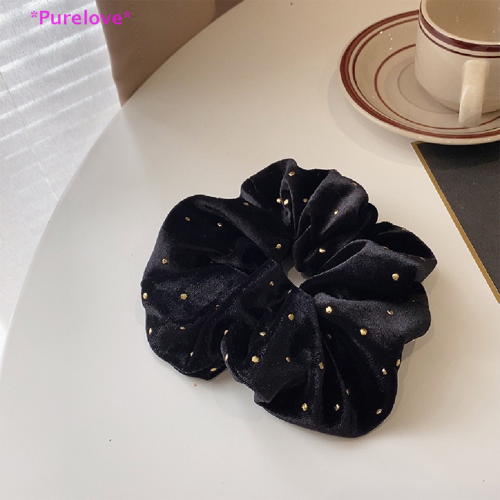 Dây Cột Tóc Nơ Vải Nhung Đen Cỡ Lớn Phong Cách Vintage Cho Nữ Mới