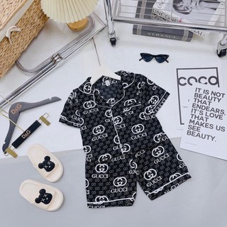 Bộ pijama lụa đùi size đại cho bé trai và bé gái - bpldd23