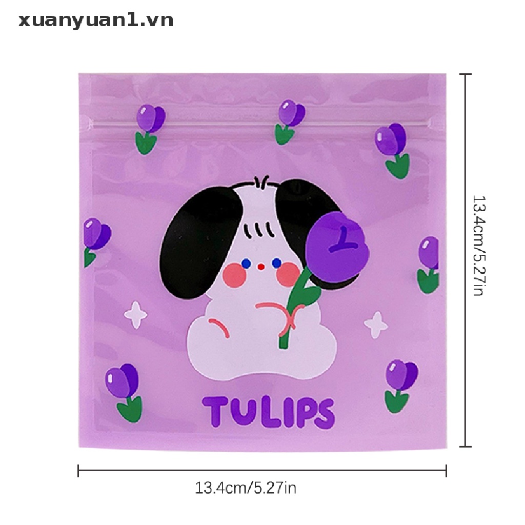 Set 10 Túi Zip Đựng Bánh Kẹo Bằng Poly Trong Suốt In Họa Tiết Hoạt Hình Dễ Thương