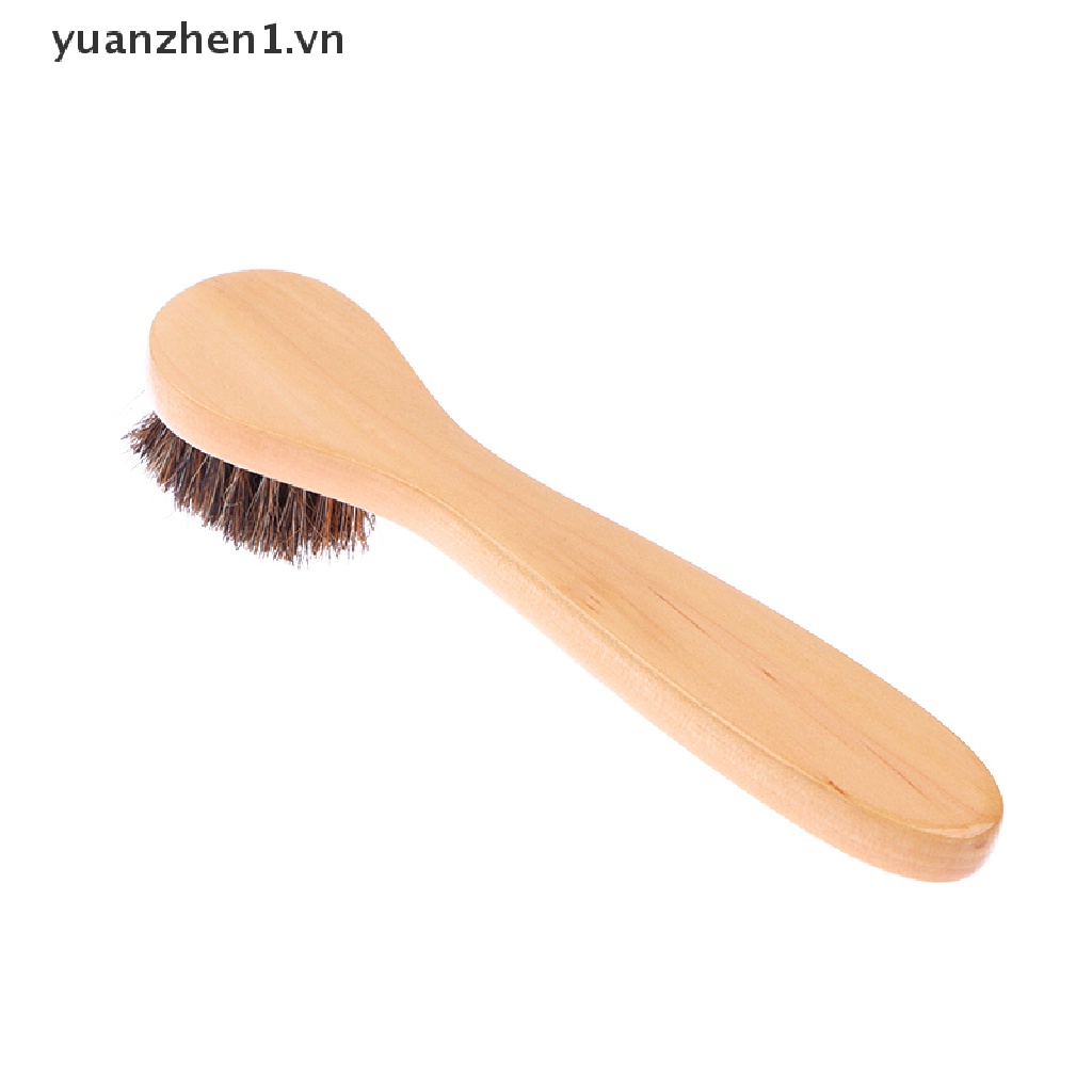 Bàn Chải Tắm Lông Ngựa Cán Dài Đầu Tròn Bằng Gỗ Trơn Mềm Mại Dành Cho Trẻ Em