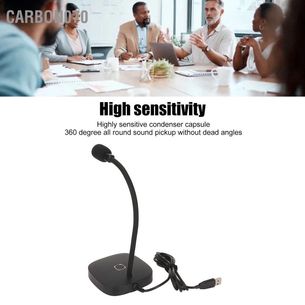 Carbon070 Micro USB Chuyên Nghiệp 360 Độ Đa Hướng Bán Điện Dung Cho Phát Trực Tuyến Podcasting Ghi Âm Giọng Hát