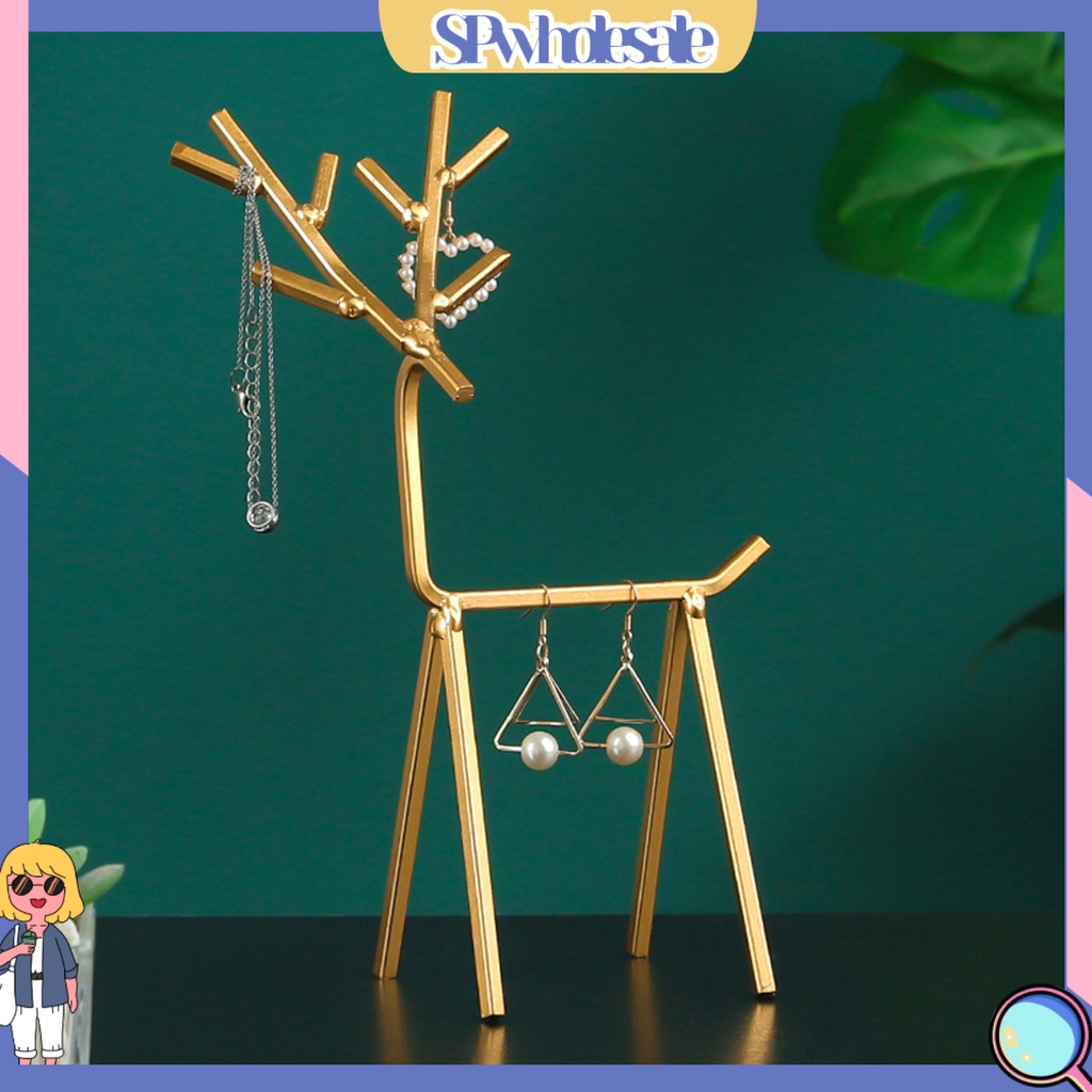 <SPwholesale> Giá Đỡ Trưng Bày Bông Tai Bằng Sắt Hình Hươu Đa Năng Thời Trang Cho Phòng Ngủ