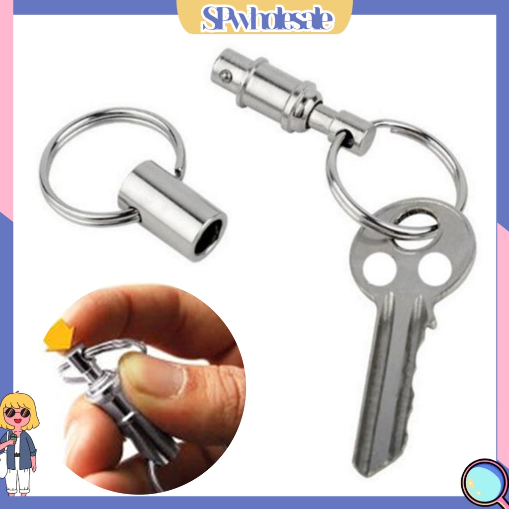 <SPwholesale> 2 Móc Khóa Có Thể Tháo Rời Bề Mặt Mịn Màng Chống Biến Dạng Bằng Thép Không Gỉ