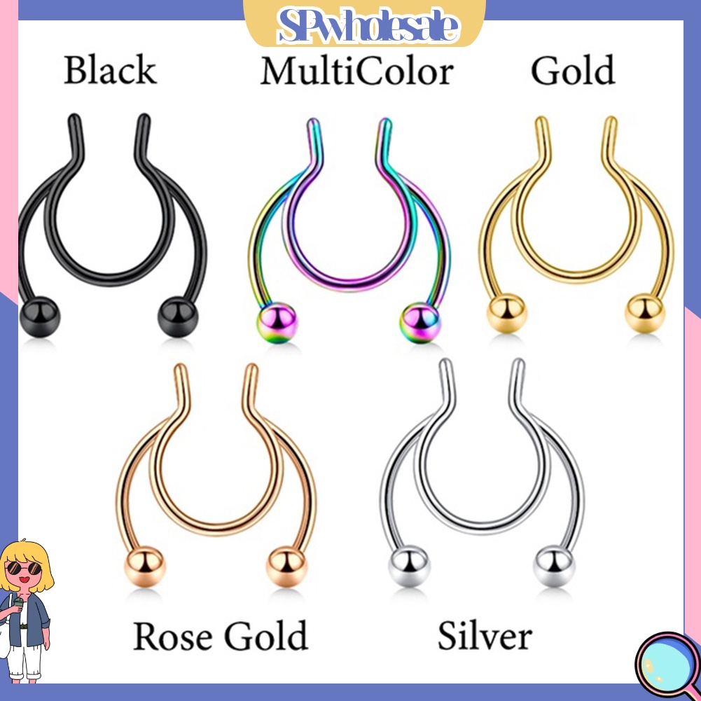 &lt;SPwholesale&gt; Khuyên Mũi Bằng Thép Không Gỉ Thời Trang Unisex