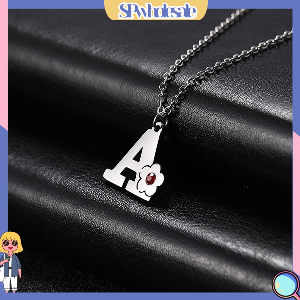 <SPwholesale> Vòng cổ Bằng Thép Titan Mặt Chữ Cái Đơn Giản Dễ Phối Đồ Thân Thiện Với Da Không Dị Ứng Trang Trí Unisex A-Z Capital