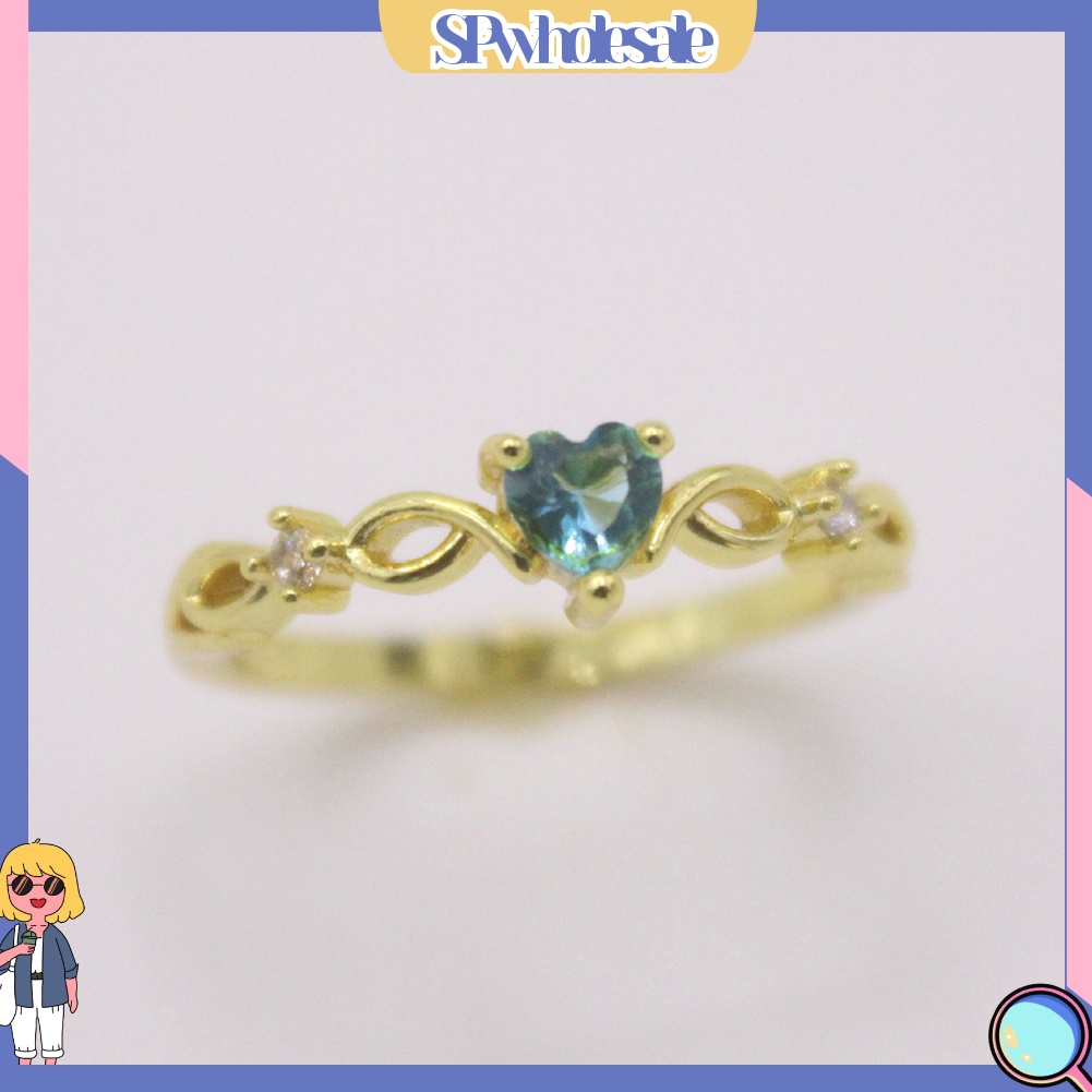 <SPwholesale> Nhẫn Đính Đá Zircon Hình Trái Tim Thời Trang Cho Nữ