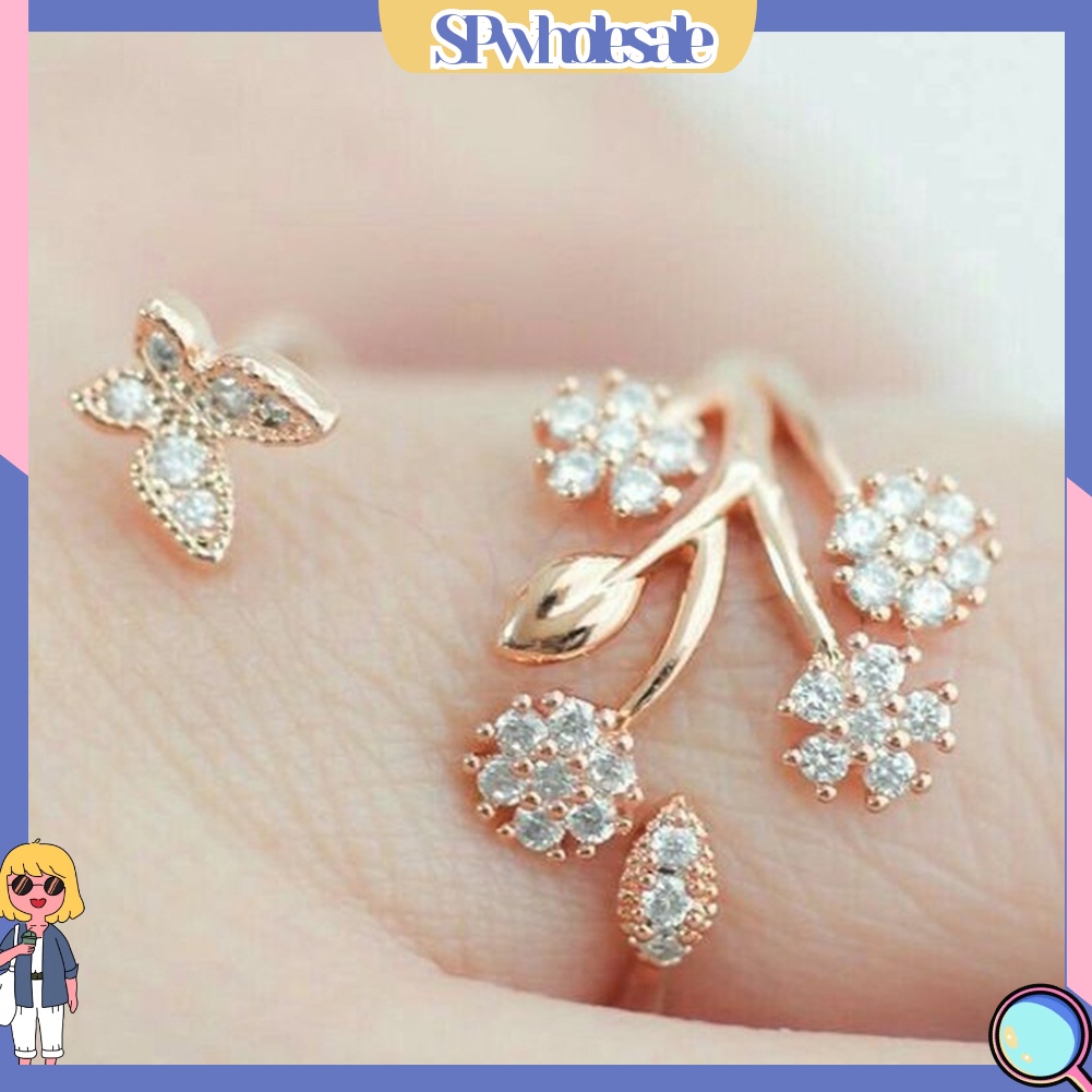 <SPwholesale> Nhẫn Đính Hôn Bạc Họa Tiết Bướm Đáng Yêu Dành Cho Nữ