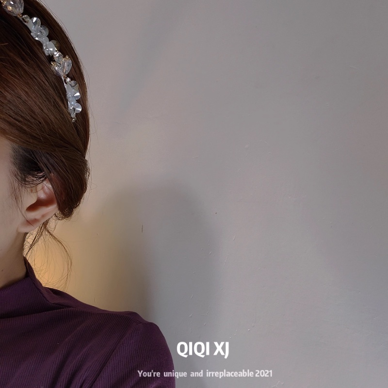 Kẹp Tóc Đính Đá Pha Lê Phong Cách Retro Hàn Quốc Cho Nữ